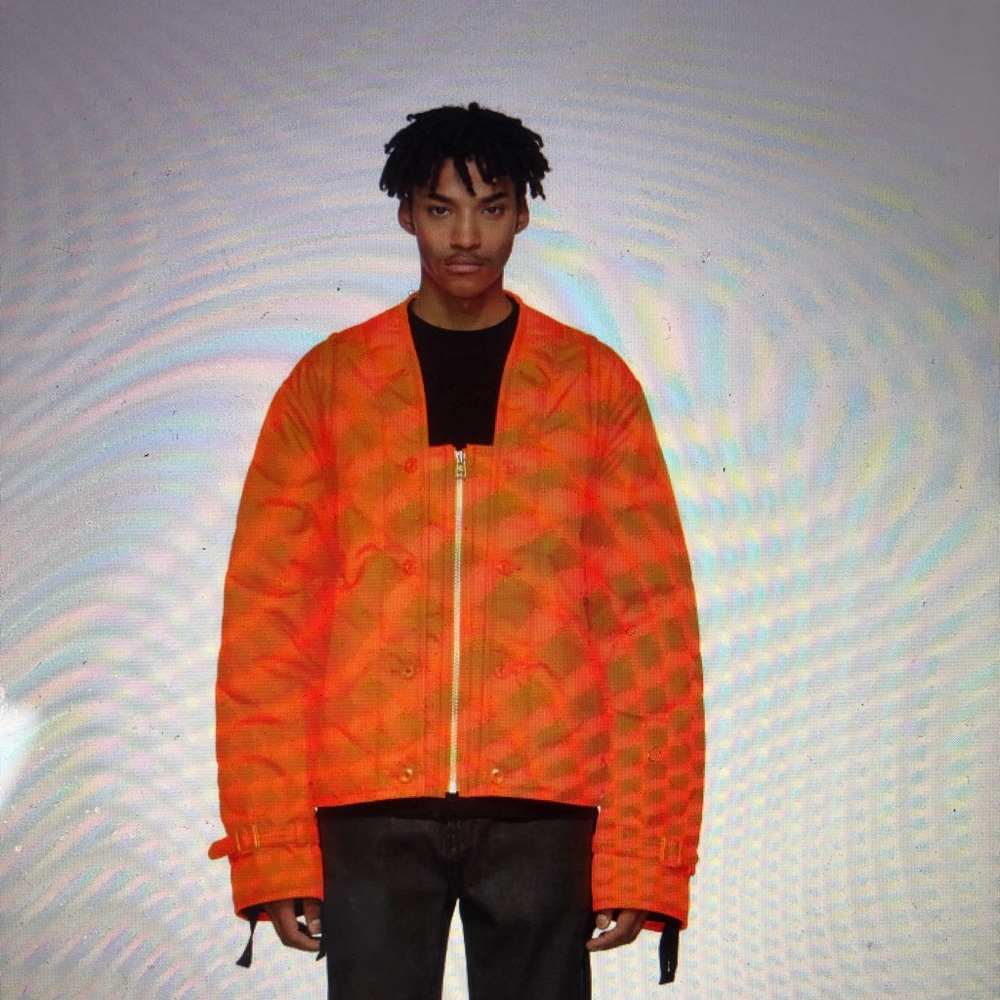 Helmet Lang Orange Quilted Sport Jacket